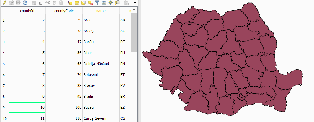 Evidențierea entităților (flash feature) în QGIS 3
